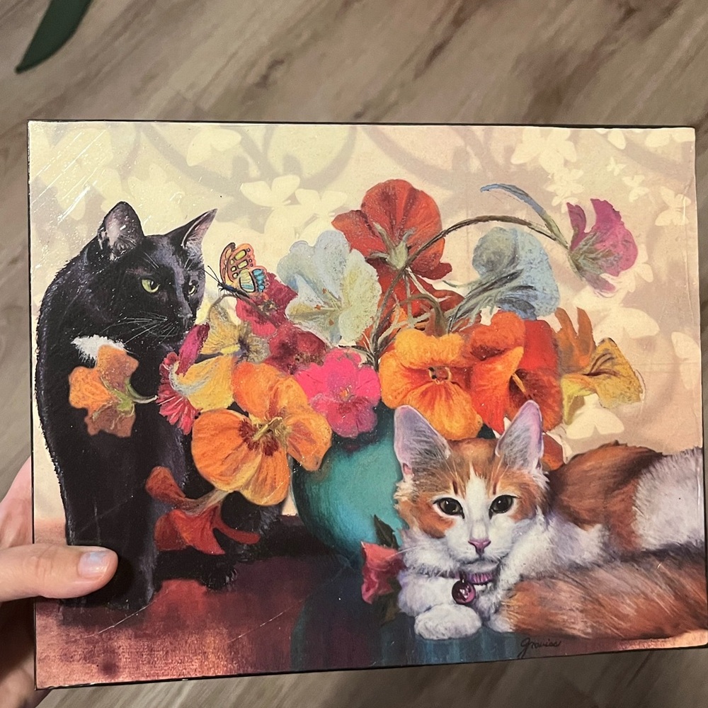 Authentic Cat and Butterfly Painting